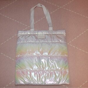 Bath & Body Works Iridescent Puffy Tote Bag 2023 NWT
